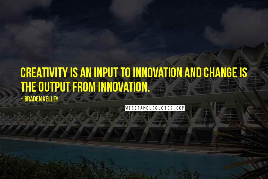 Braden Kelley Quotes: Creativity is an input to innovation and change is the output from innovation.
