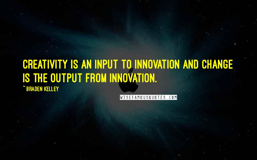 Braden Kelley Quotes: Creativity is an input to innovation and change is the output from innovation.