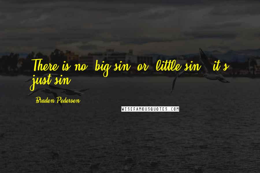 Braden Pedersen Quotes: There is no 'big sin' or 'little sin', it's just sin.