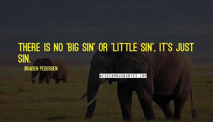 Braden Pedersen Quotes: There is no 'big sin' or 'little sin', it's just sin.