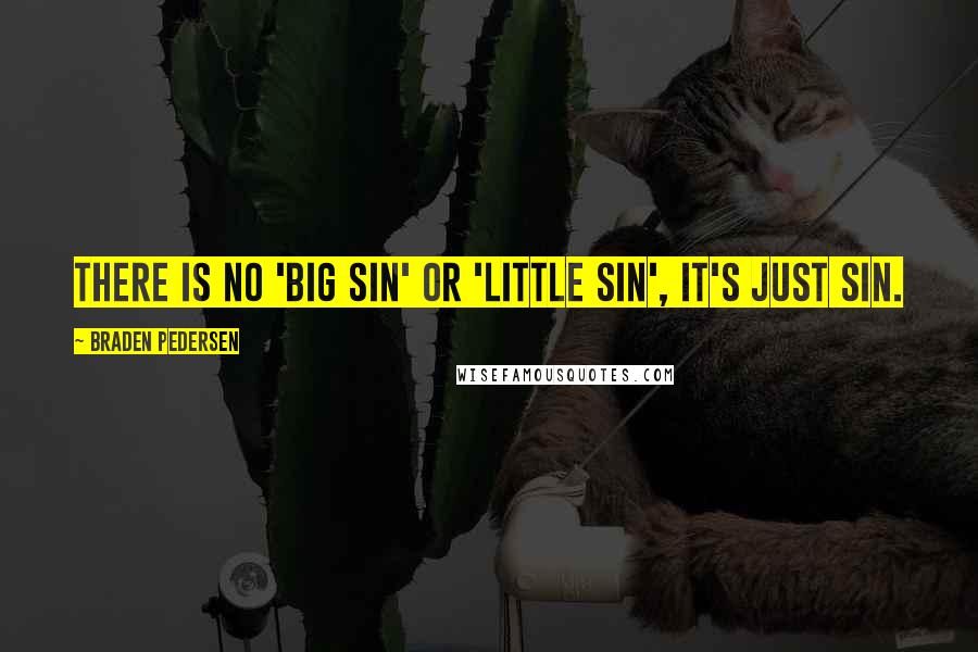 Braden Pedersen Quotes: There is no 'big sin' or 'little sin', it's just sin.