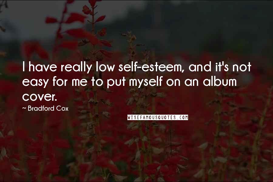 Bradford Cox Quotes: I have really low self-esteem, and it's not easy for me to put myself on an album cover.