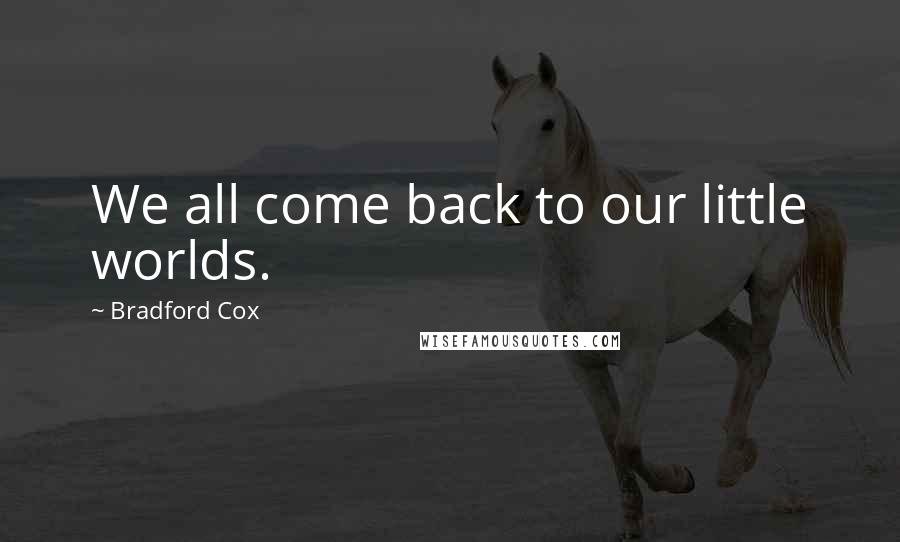 Bradford Cox Quotes: We all come back to our little worlds.