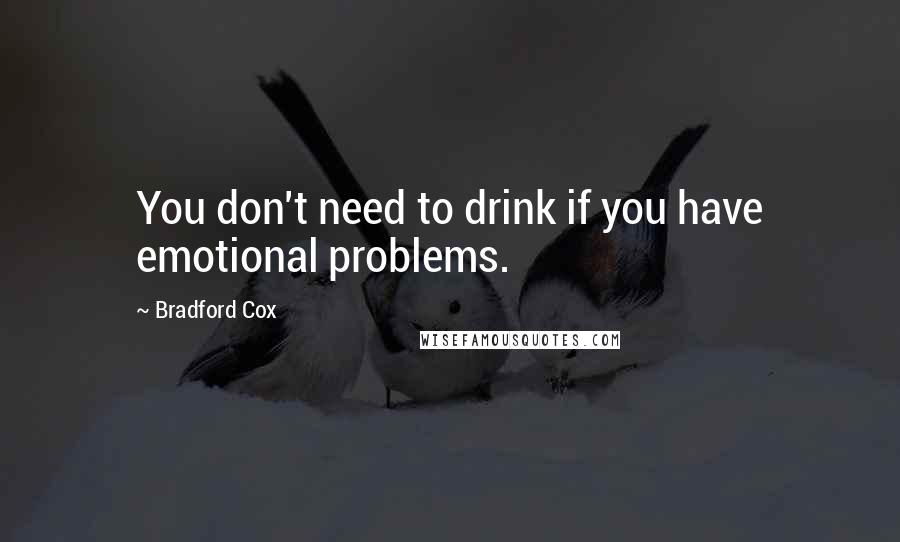 Bradford Cox Quotes: You don't need to drink if you have emotional problems.