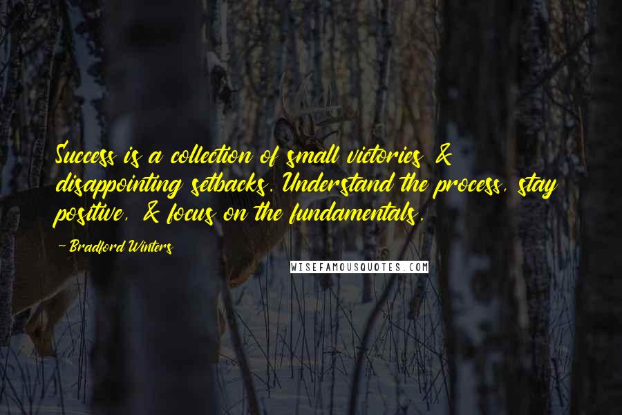 Bradford Winters Quotes: Success is a collection of small victories & disappointing setbacks. Understand the process, stay positive, & focus on the fundamentals.