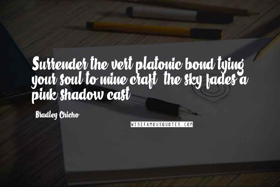 Bradley Chicho Quotes: Surrender the vert platonic bond tying your soul to mine craft, the sky fades a pink shadow cast.
