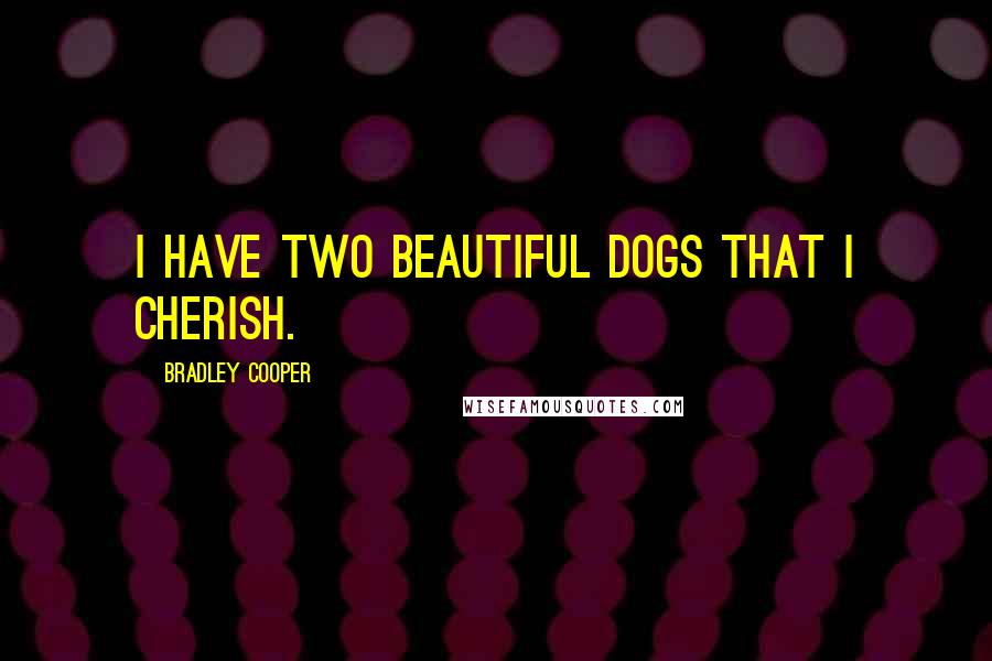 Bradley Cooper Quotes: I have two beautiful dogs that I cherish.