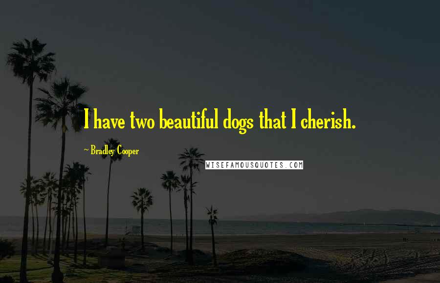 Bradley Cooper Quotes: I have two beautiful dogs that I cherish.