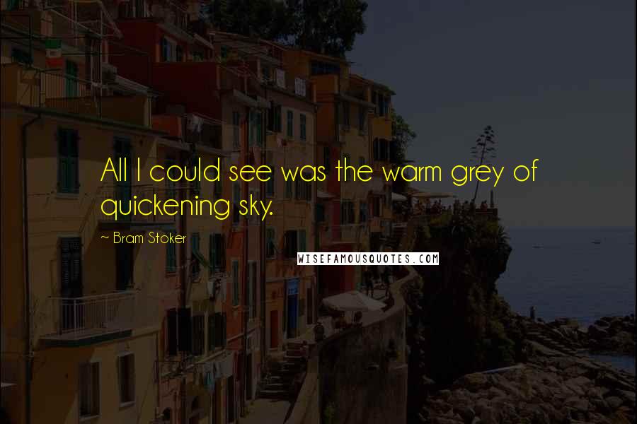 Bram Stoker Quotes: All I could see was the warm grey of quickening sky.