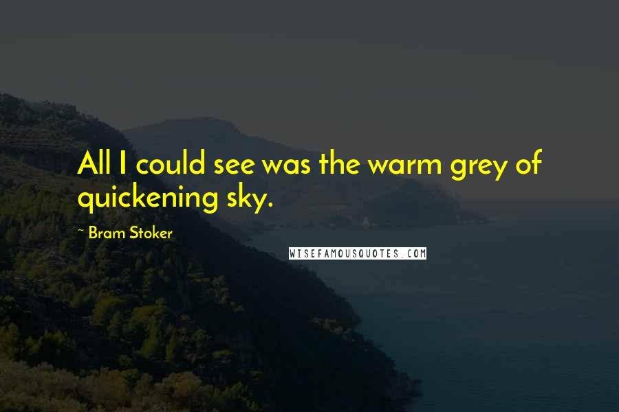 Bram Stoker Quotes: All I could see was the warm grey of quickening sky.