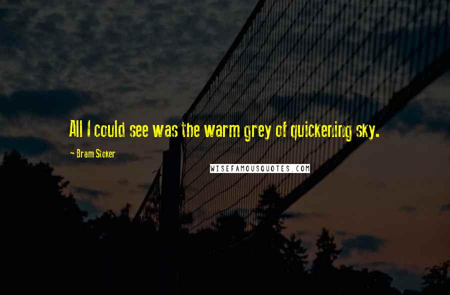 Bram Stoker Quotes: All I could see was the warm grey of quickening sky.