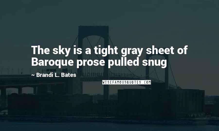 Brandi L. Bates Quotes: The sky is a tight gray sheet of Baroque prose pulled snug