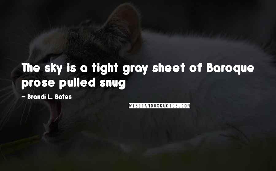 Brandi L. Bates Quotes: The sky is a tight gray sheet of Baroque prose pulled snug