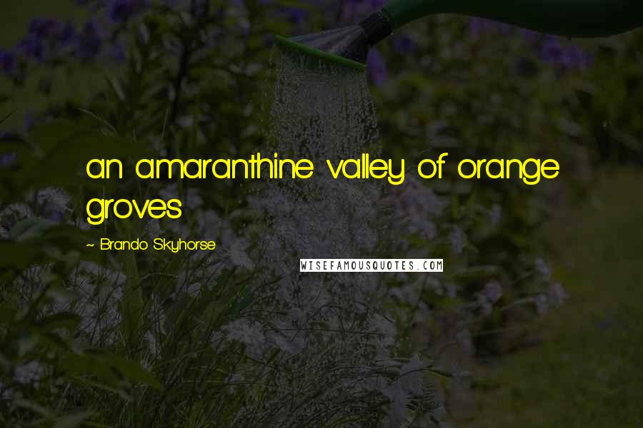 Brando Skyhorse Quotes: an amaranthine valley of orange groves