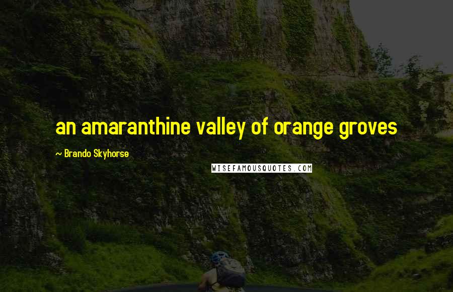 Brando Skyhorse Quotes: an amaranthine valley of orange groves