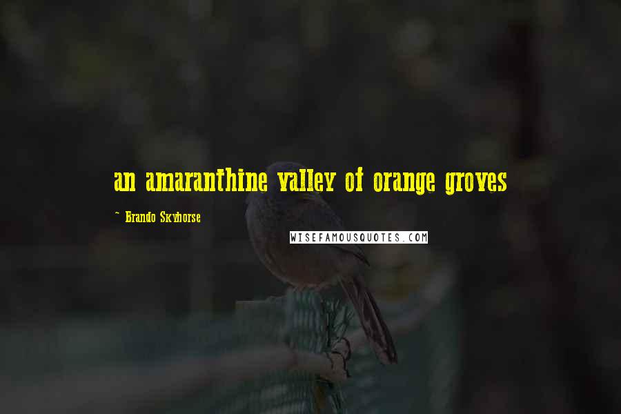 Brando Skyhorse Quotes: an amaranthine valley of orange groves