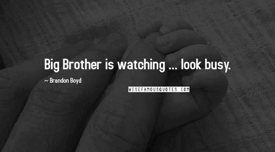 Brandon Boyd Quotes: Big Brother is watching ... look busy.