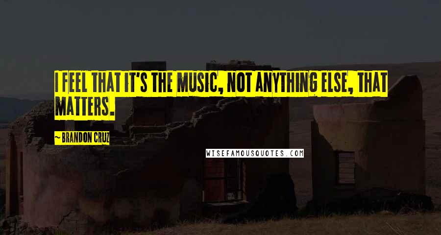 Brandon Cruz Quotes: I feel that it's the music, not anything else, that matters.