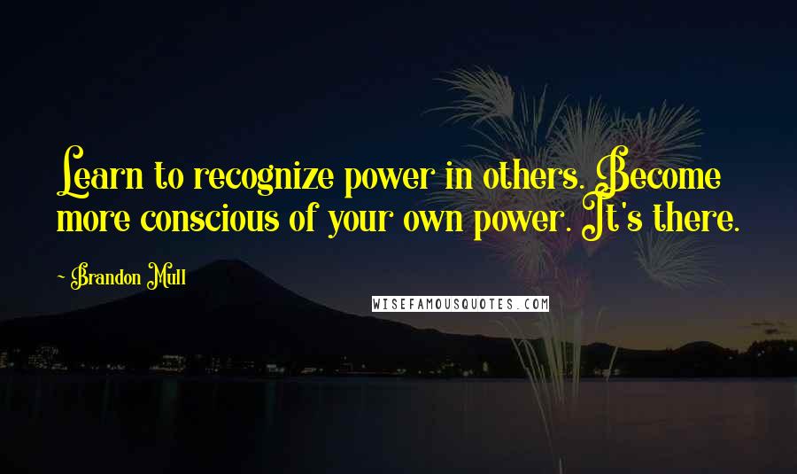 Brandon Mull Quotes: Learn to recognize power in others. Become more conscious of your own power. It's there.