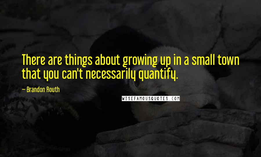 Brandon Routh Quotes: There are things about growing up in a small town that you can't necessarily quantify.