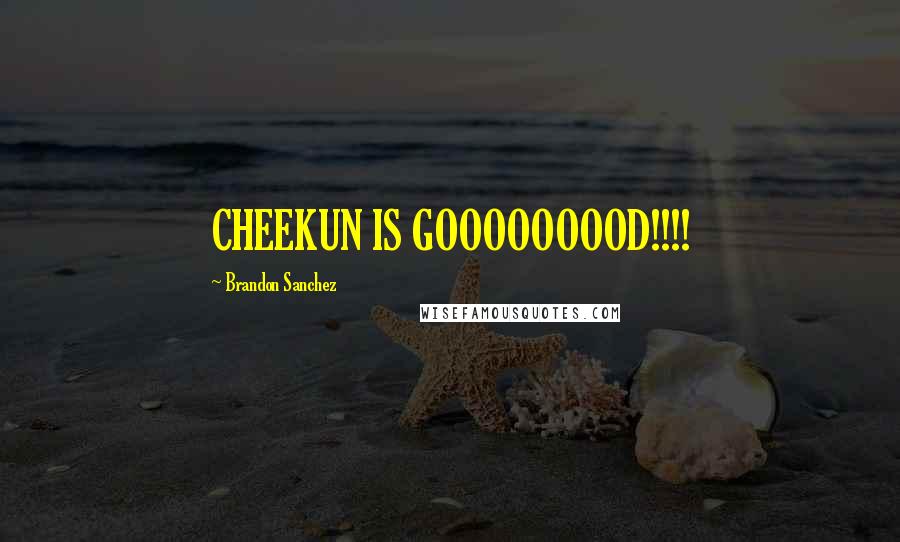 Brandon Sanchez Quotes: CHEEKUN IS GOOOOOOOOD!!!!