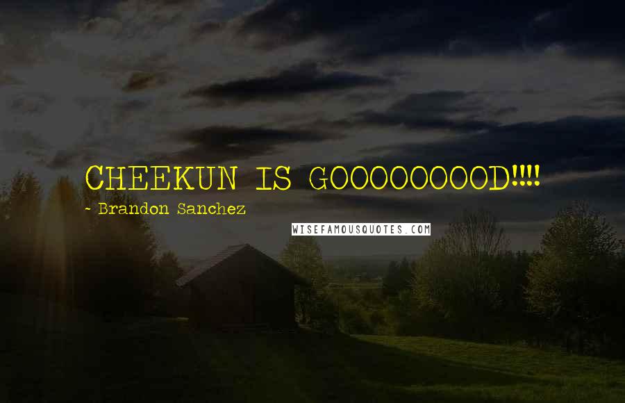 Brandon Sanchez Quotes: CHEEKUN IS GOOOOOOOOD!!!!