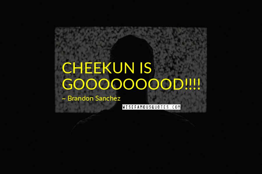 Brandon Sanchez Quotes: CHEEKUN IS GOOOOOOOOD!!!!