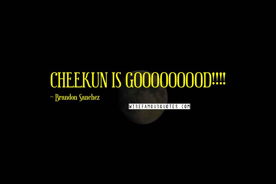 Brandon Sanchez Quotes: CHEEKUN IS GOOOOOOOOD!!!!