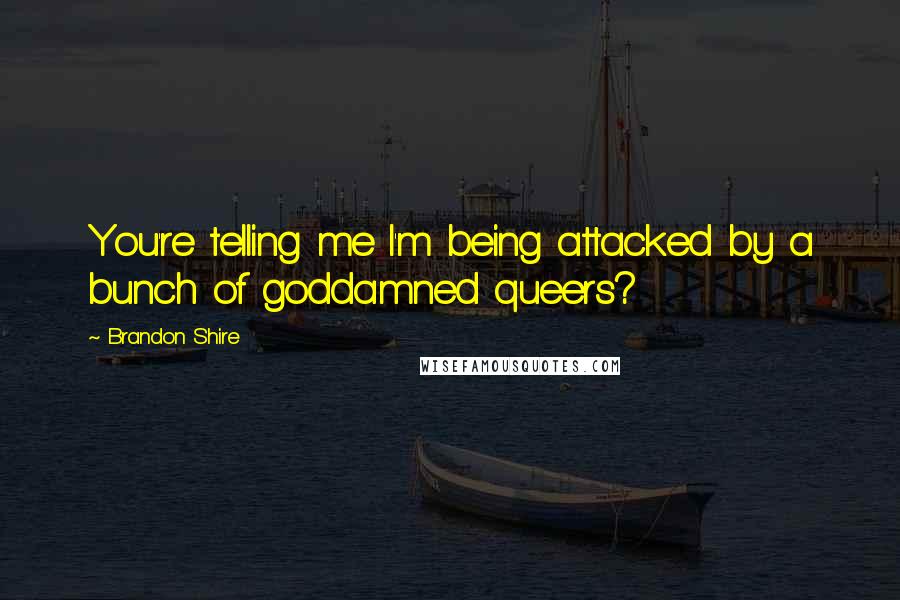 Brandon Shire Quotes: You're telling me I'm being attacked by a bunch of goddamned queers?