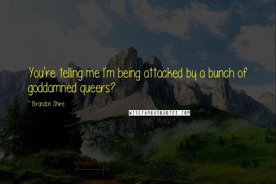 Brandon Shire Quotes: You're telling me I'm being attacked by a bunch of goddamned queers?