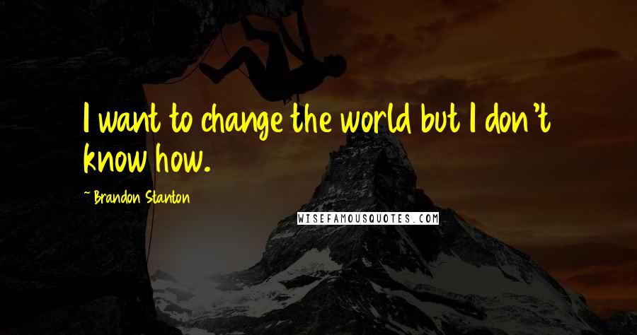 Brandon Stanton Quotes: I want to change the world but I don't know how.