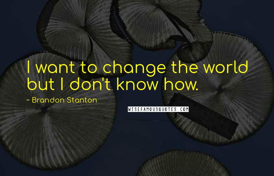 Brandon Stanton Quotes: I want to change the world but I don't know how.