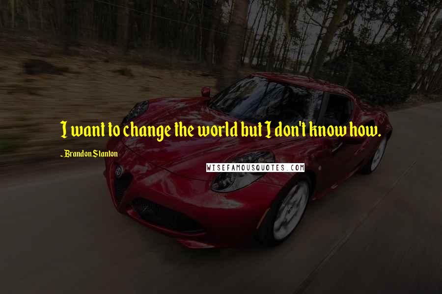 Brandon Stanton Quotes: I want to change the world but I don't know how.