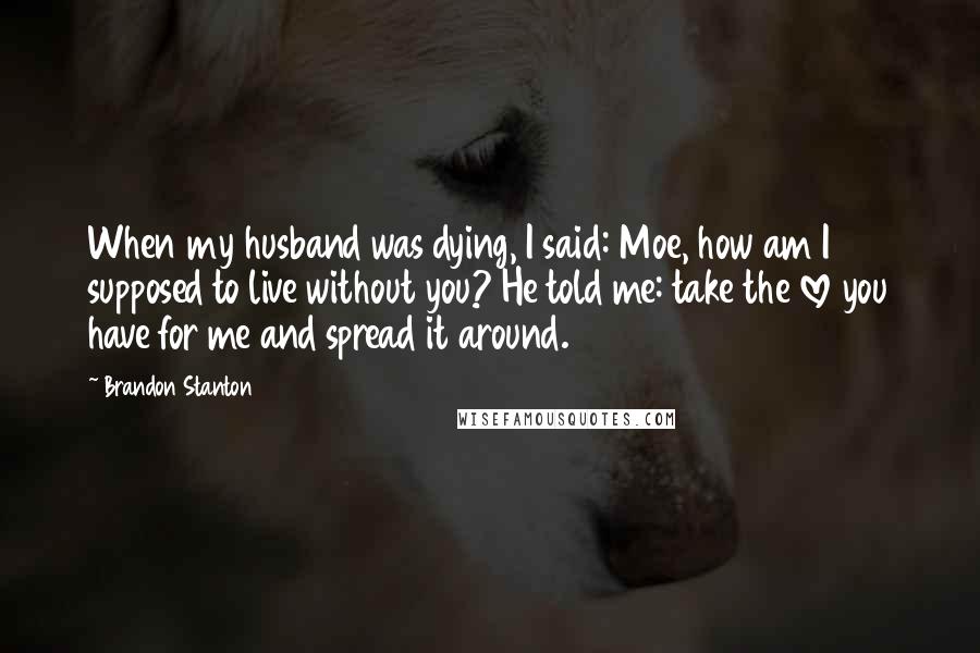 Brandon Stanton Quotes: When my husband was dying, I said: Moe, how am I supposed to live without you? He told me: take the love you have for me and spread it around.