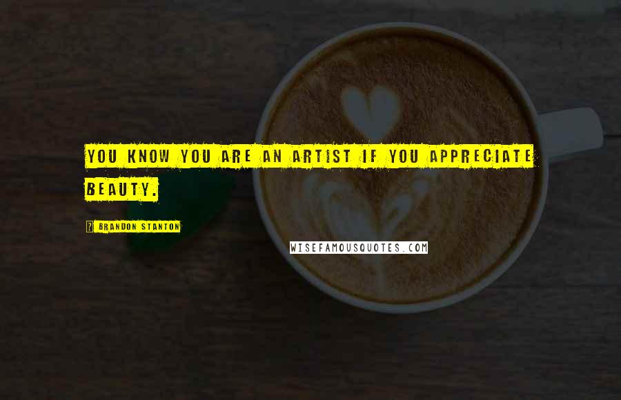 Brandon Stanton Quotes: You know you are an artist if you appreciate beauty.
