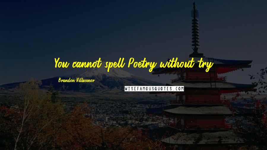 Brandon Villasenor Quotes: You cannot spell Poetry without try