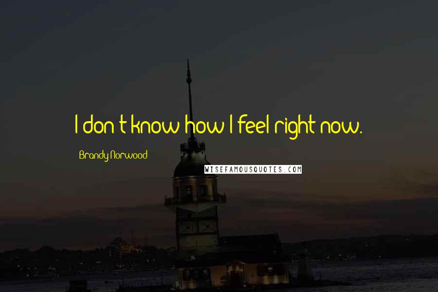 Brandy Norwood Quotes: I don't know how I feel right now.