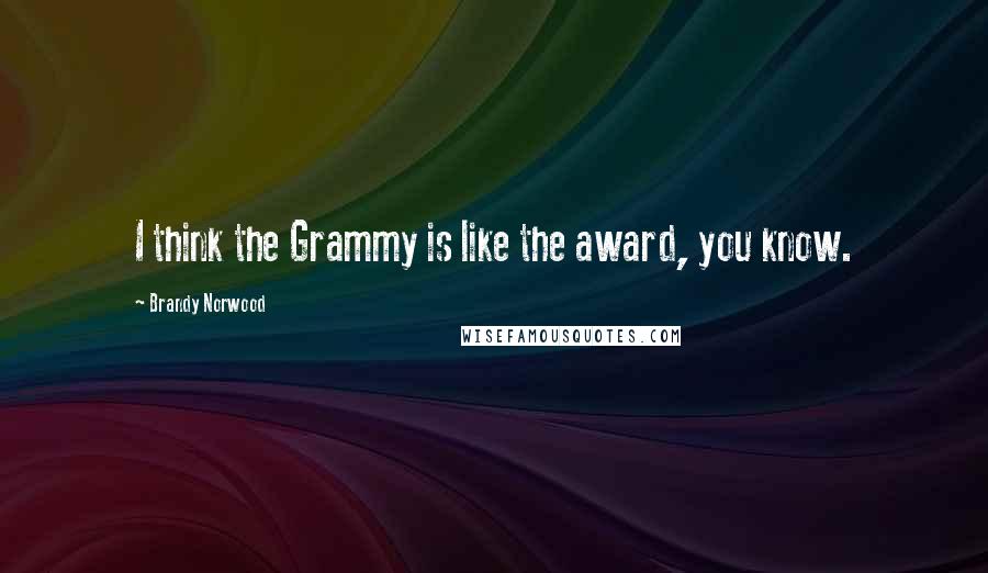 Brandy Norwood Quotes: I think the Grammy is like the award, you know.