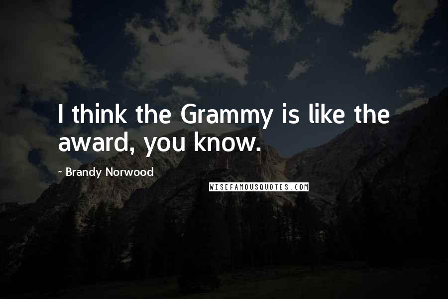 Brandy Norwood Quotes: I think the Grammy is like the award, you know.