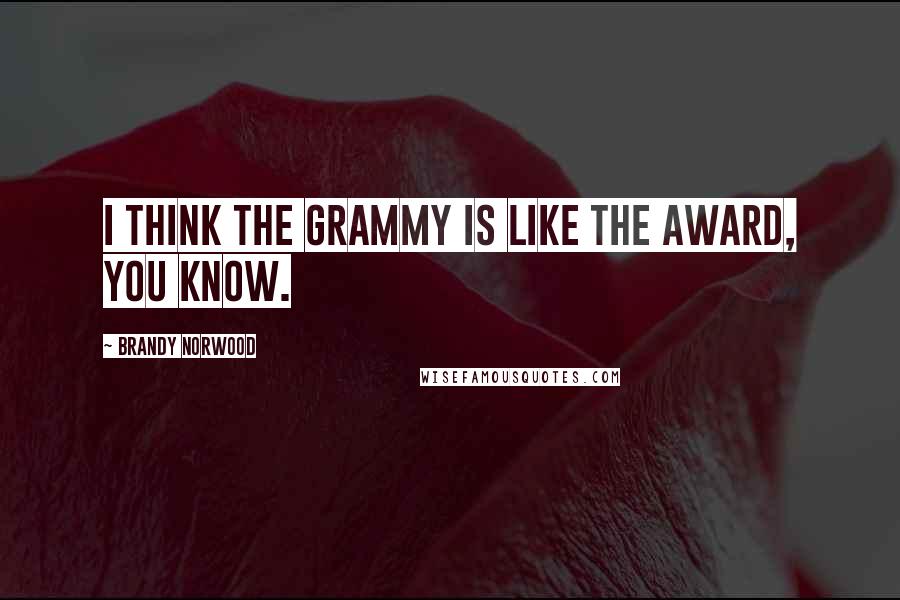 Brandy Norwood Quotes: I think the Grammy is like the award, you know.