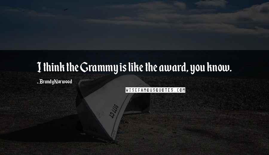 Brandy Norwood Quotes: I think the Grammy is like the award, you know.