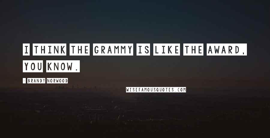 Brandy Norwood Quotes: I think the Grammy is like the award, you know.