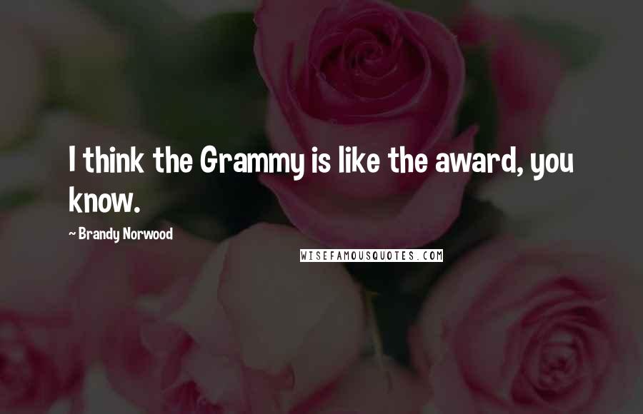 Brandy Norwood Quotes: I think the Grammy is like the award, you know.