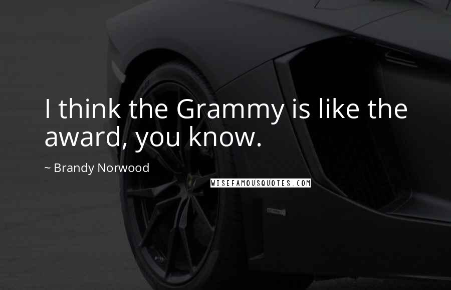 Brandy Norwood Quotes: I think the Grammy is like the award, you know.