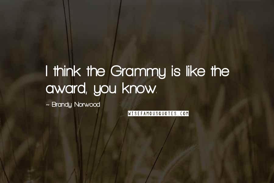 Brandy Norwood Quotes: I think the Grammy is like the award, you know.