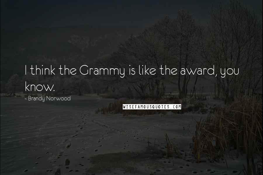 Brandy Norwood Quotes: I think the Grammy is like the award, you know.