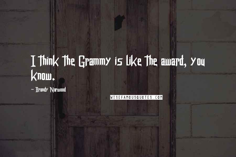 Brandy Norwood Quotes: I think the Grammy is like the award, you know.