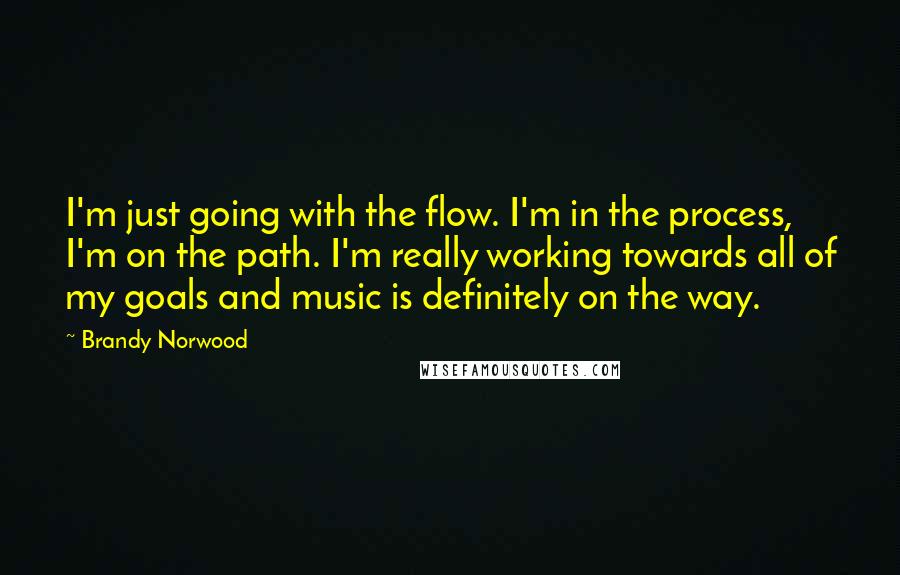 Brandy Norwood Quotes: I'm just going with the flow. I'm in the process, I'm on the path. I'm really working towards all of my goals and music is definitely on the way.