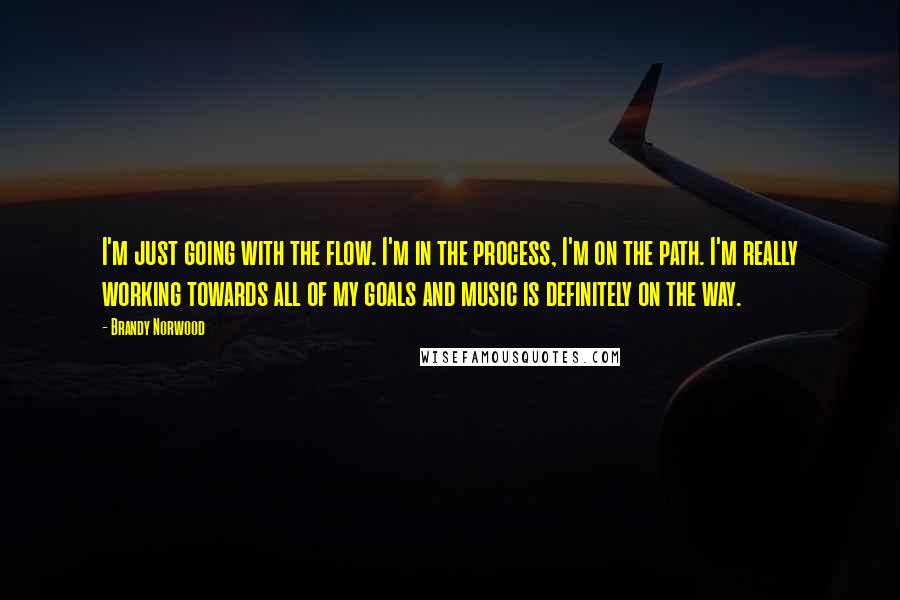 Brandy Norwood Quotes: I'm just going with the flow. I'm in the process, I'm on the path. I'm really working towards all of my goals and music is definitely on the way.