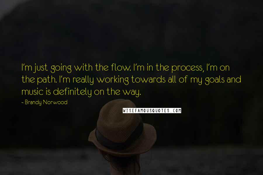 Brandy Norwood Quotes: I'm just going with the flow. I'm in the process, I'm on the path. I'm really working towards all of my goals and music is definitely on the way.